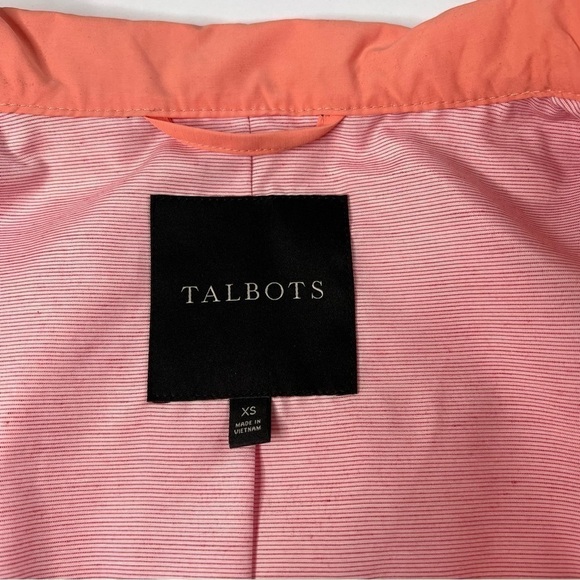 TALBOTS Water Resistant Cotton Anorak Rain Jacket Coral Orange Women's Size XS - Picture 14 of 16